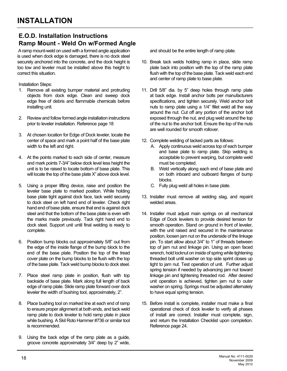 Installation | Poweramp HNL SERIES HYDRAULIC User Manual | Page 20 / 48