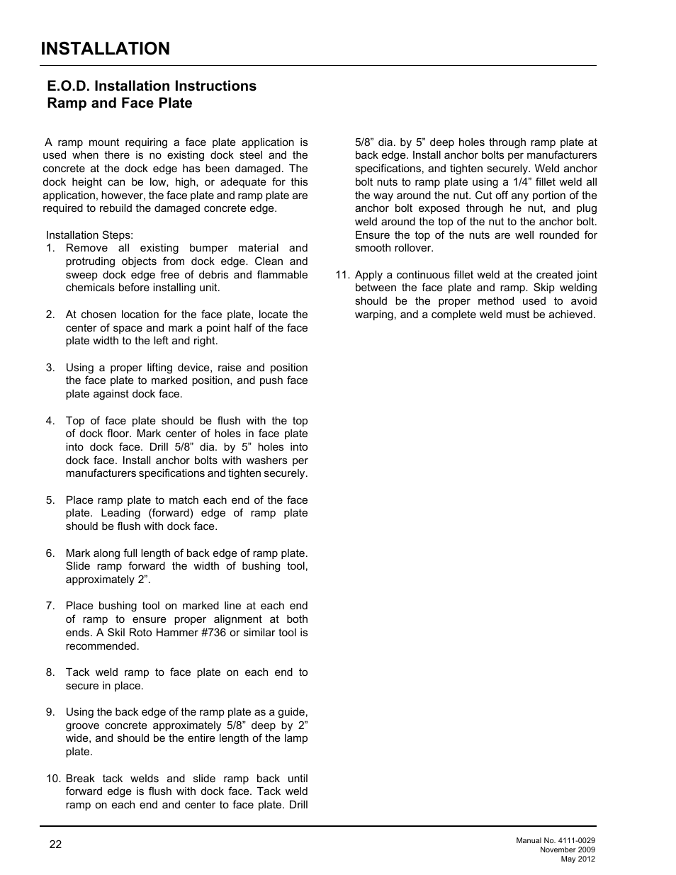 Installation | Poweramp HNL SERIES HYDRAULIC User Manual | Page 24 / 48