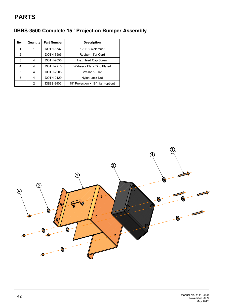 Dbbs-3500, Parts | Poweramp HNL SERIES HYDRAULIC User Manual | Page 44 / 48