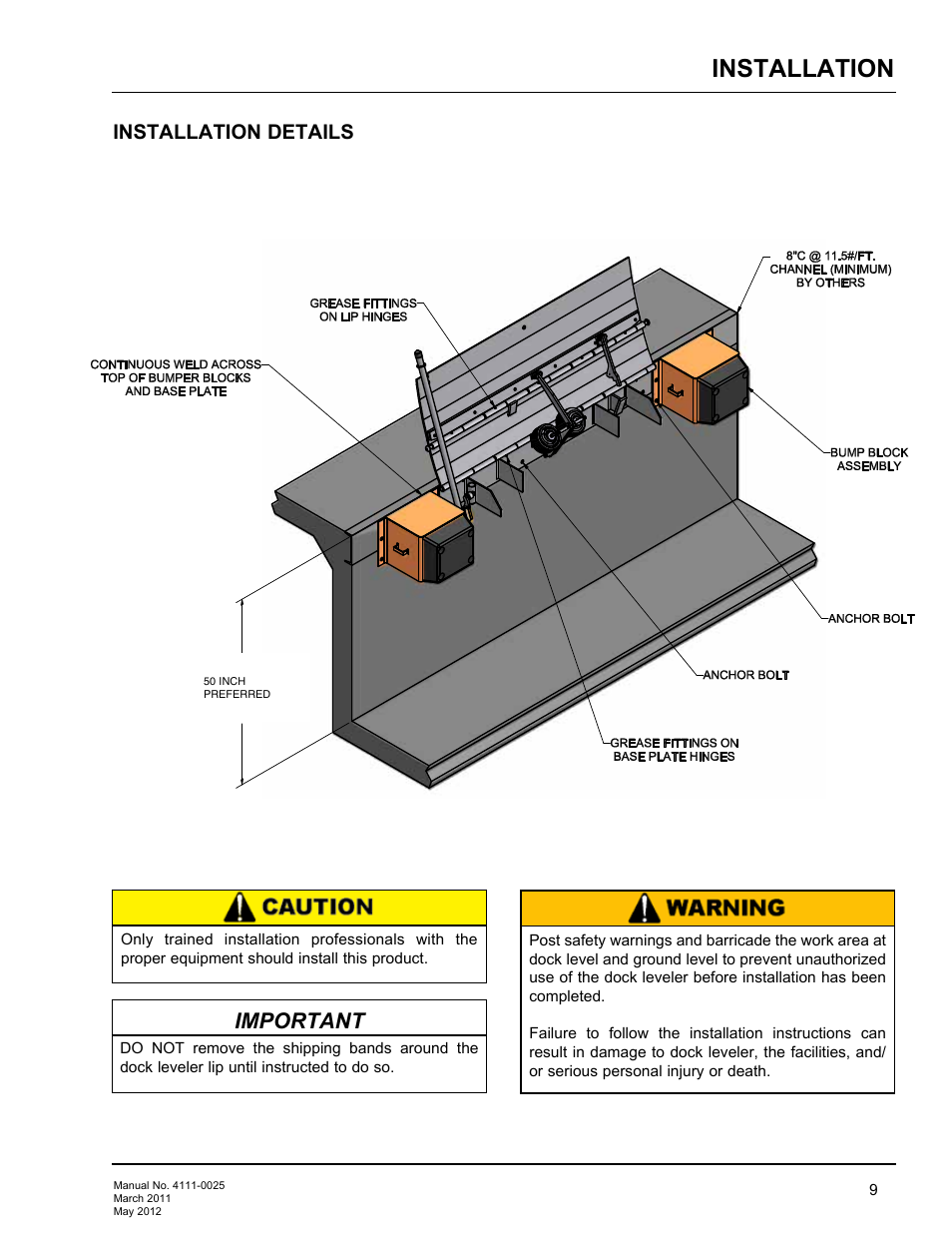 Installation, Important, Installation details | Poweramp EOD DL-NL-TS SERIES User Manual | Page 11 / 44