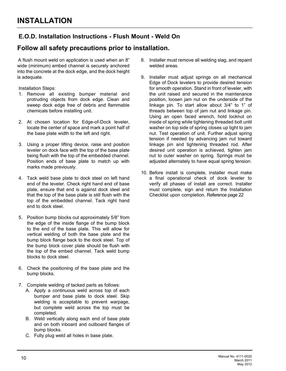 Installation | Poweramp EOD DL-NL-TS SERIES User Manual | Page 12 / 44