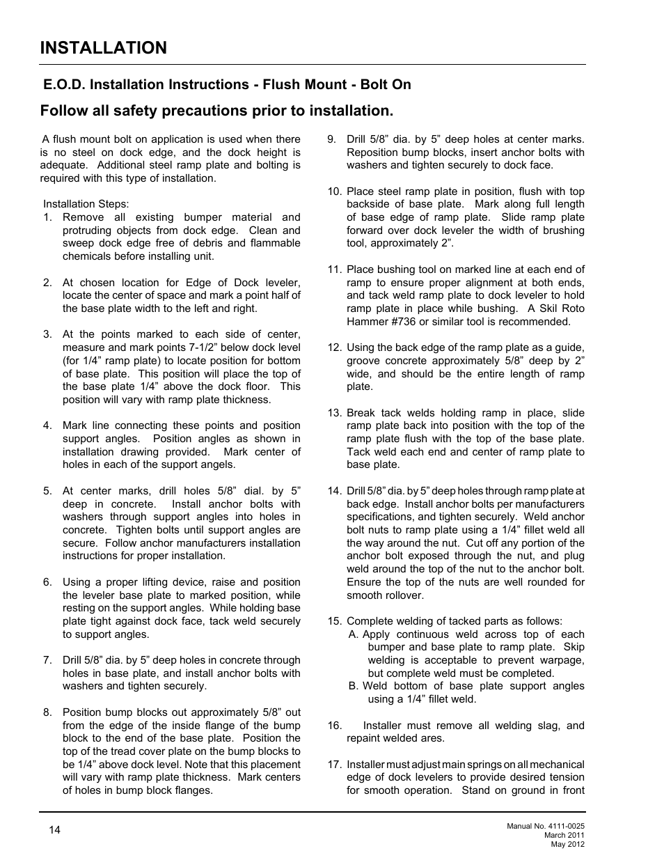 Installation | Poweramp EOD DL-NL-TS SERIES User Manual | Page 16 / 44