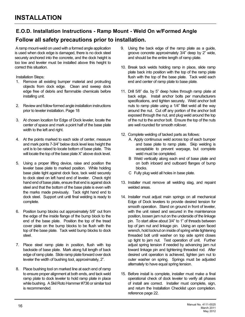 Installation | Poweramp EOD DL-NL-TS SERIES User Manual | Page 18 / 44