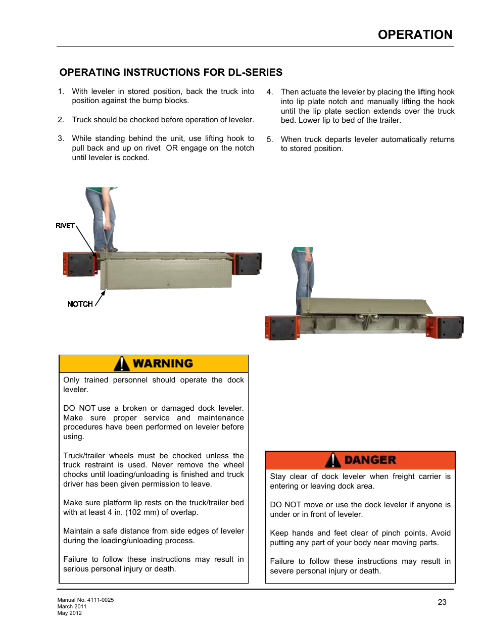 Operation, Operating instructions for dl-series | Poweramp EOD DL-NL-TS SERIES User Manual | Page 25 / 44