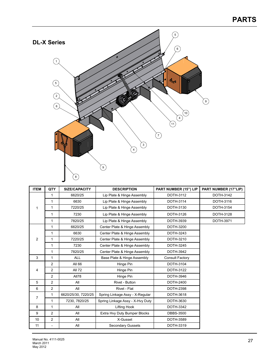 Parts, Dl-x-1, Dl-x series | Poweramp EOD DL-NL-TS SERIES User Manual | Page 29 / 44