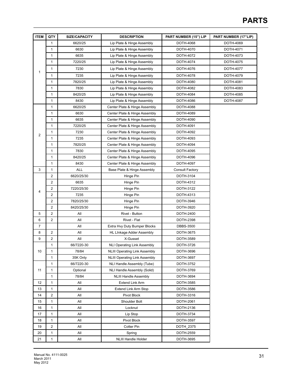 Parts | Poweramp EOD DL-NL-TS SERIES User Manual | Page 33 / 44