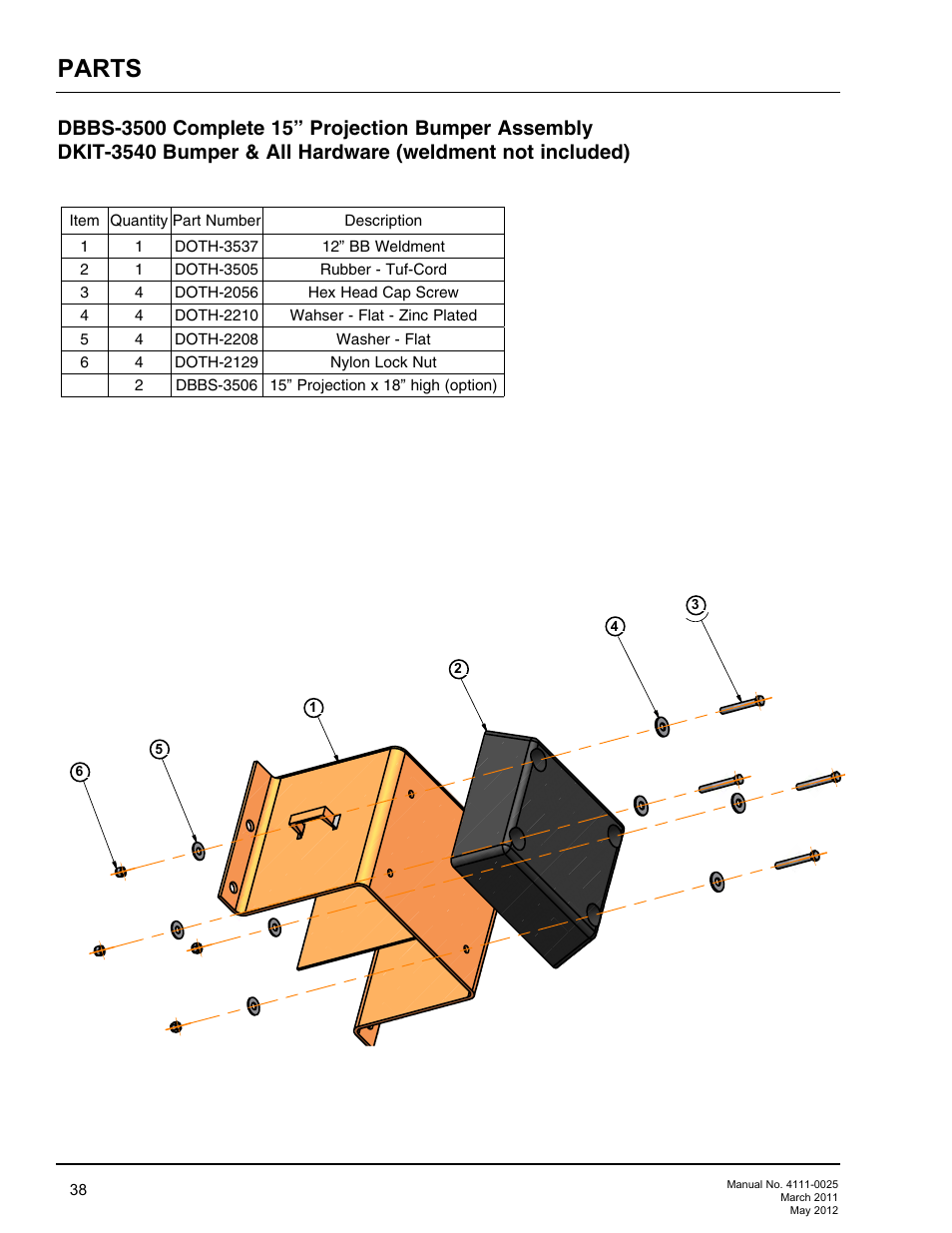 Dbbs-3500, Parts | Poweramp EOD DL-NL-TS SERIES User Manual | Page 40 / 44