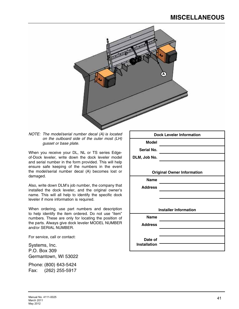 Miscellaneous, Customer information | Poweramp EOD DL-NL-TS SERIES User Manual | Page 43 / 44