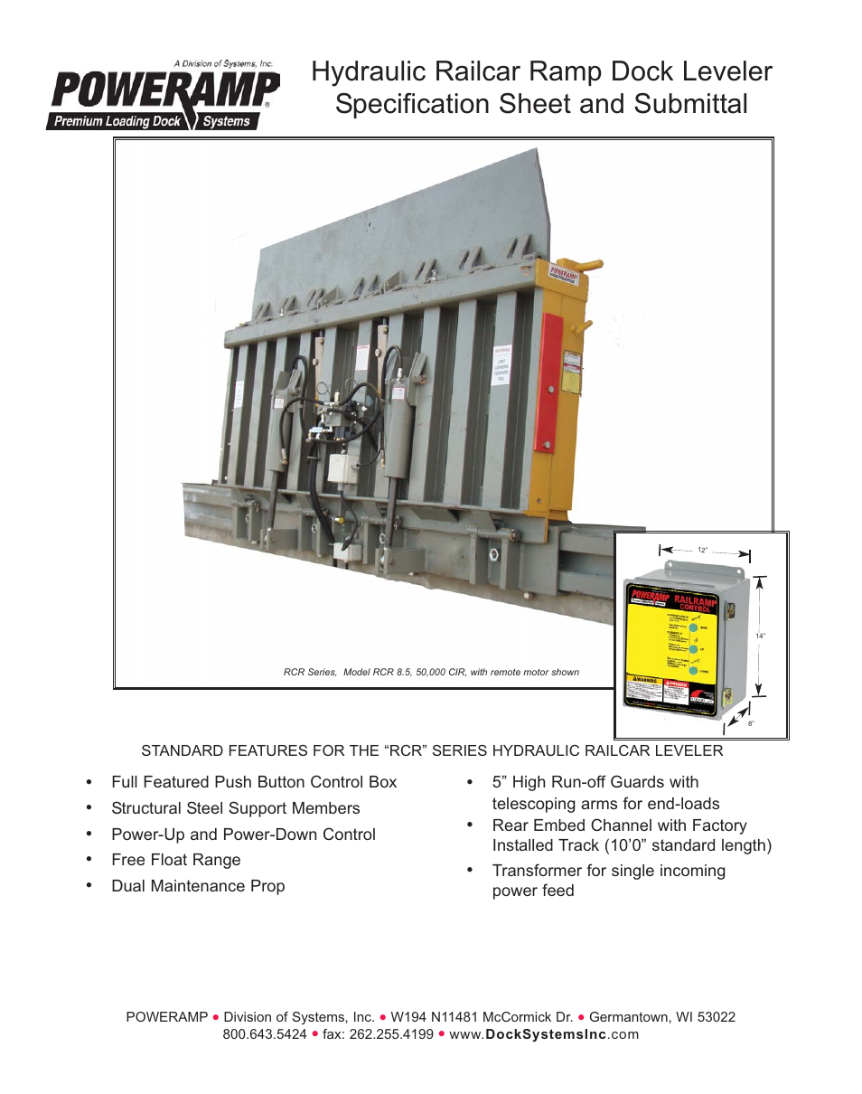 Poweramp RCR SERIES HYDRAULIC User Manual | 2 pages
