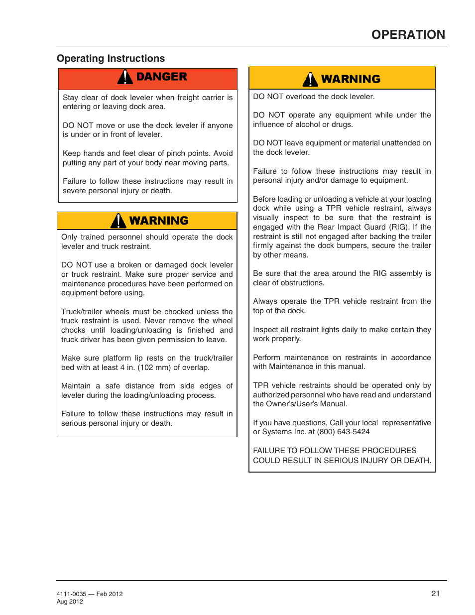 Operation, Operating instructions | Poweramp TPR SERIES User Manual | Page 23 / 44