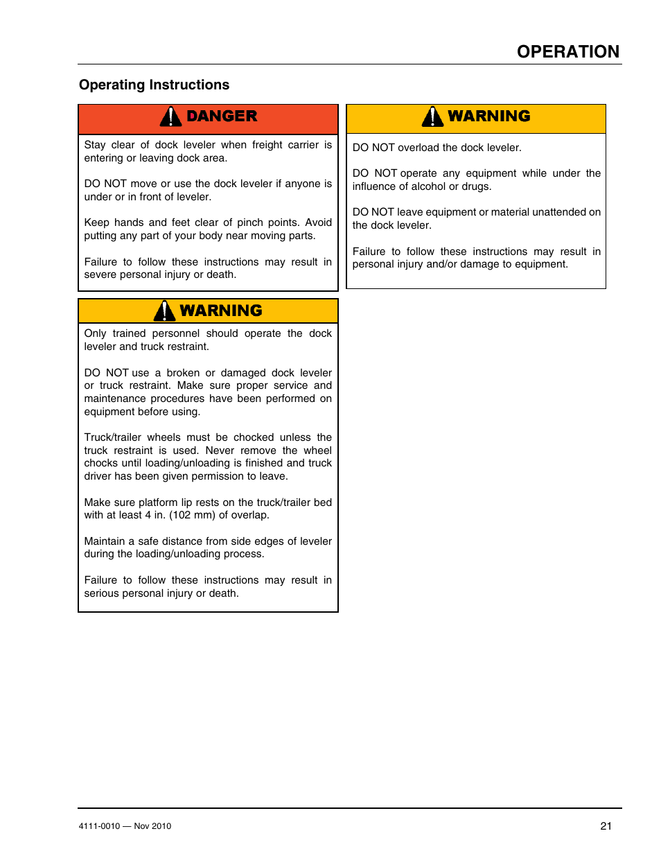 Operation, Operating instructions | Poweramp POWERHOOK SERIES User Manual | Page 23 / 60