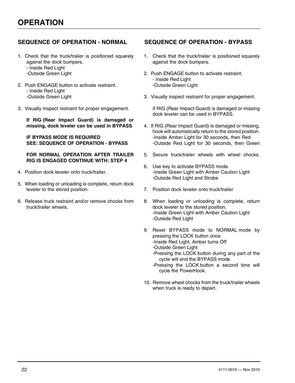 Operation | Poweramp POWERHOOK SERIES User Manual | Page 24 / 60