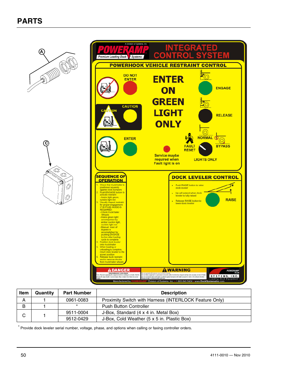 Parts | Poweramp POWERHOOK SERIES User Manual | Page 52 / 60