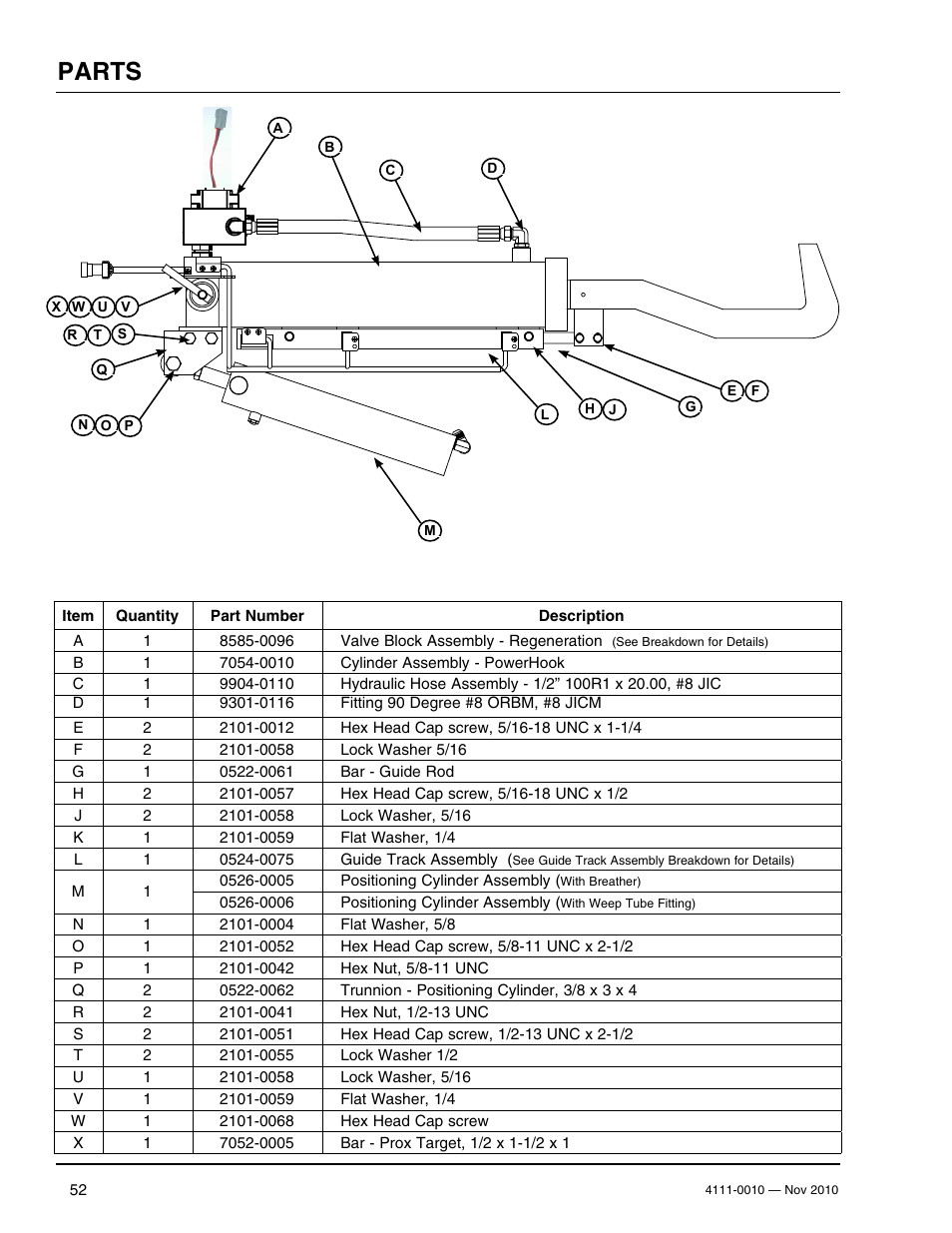Parts | Poweramp POWERHOOK SERIES User Manual | Page 54 / 60