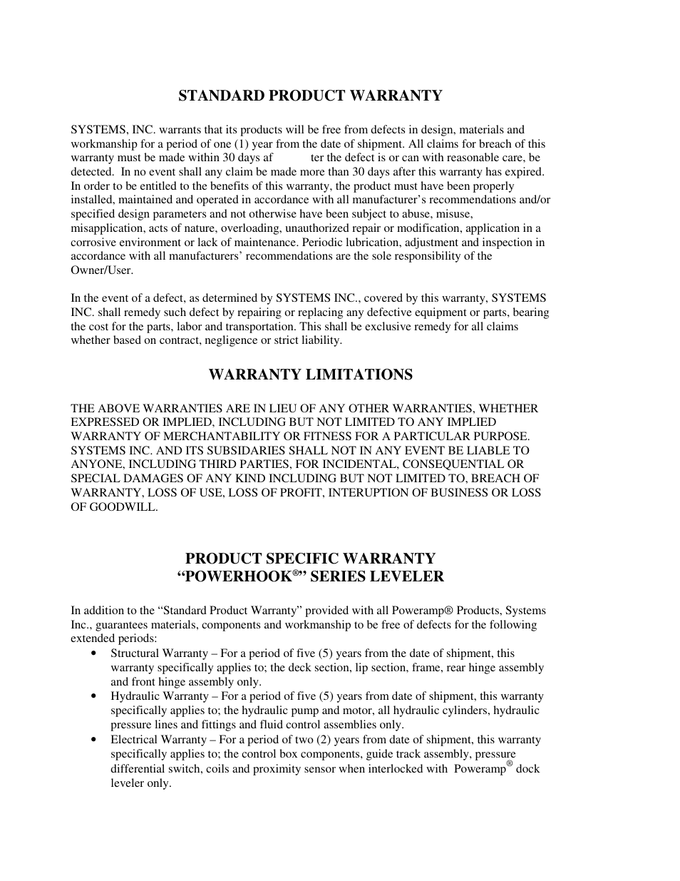 Poweramp POWERHOOK SERIES User Manual | Page 60 / 60