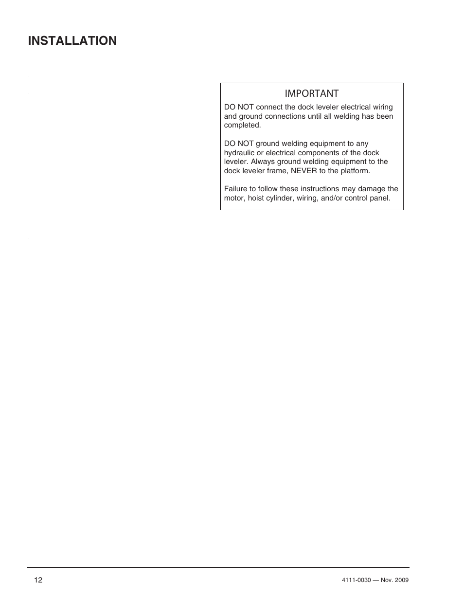 Installation, Important | Poweramp CENTRAPOWER User Manual | Page 14 / 32