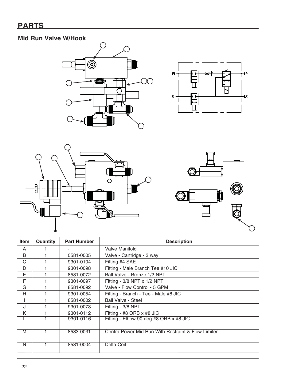 Parts, Mid run valve w/hook | Poweramp CENTRAPOWER User Manual | Page 24 / 32