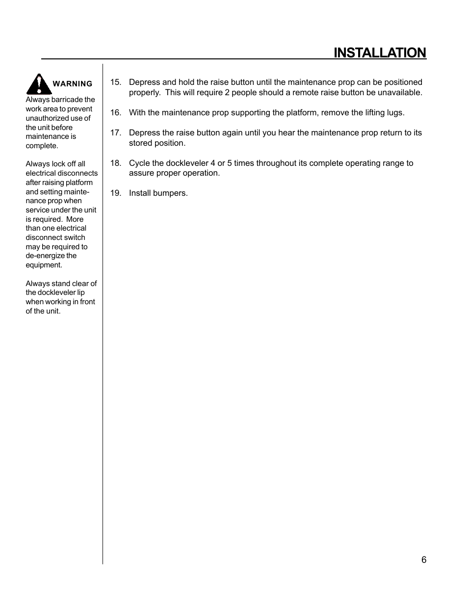Installation | Poweramp VEH SERIES HYDRAULIC User Manual | Page 8 / 22