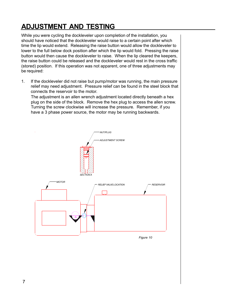Adjustment and testing | Poweramp VEH SERIES HYDRAULIC User Manual | Page 9 / 22