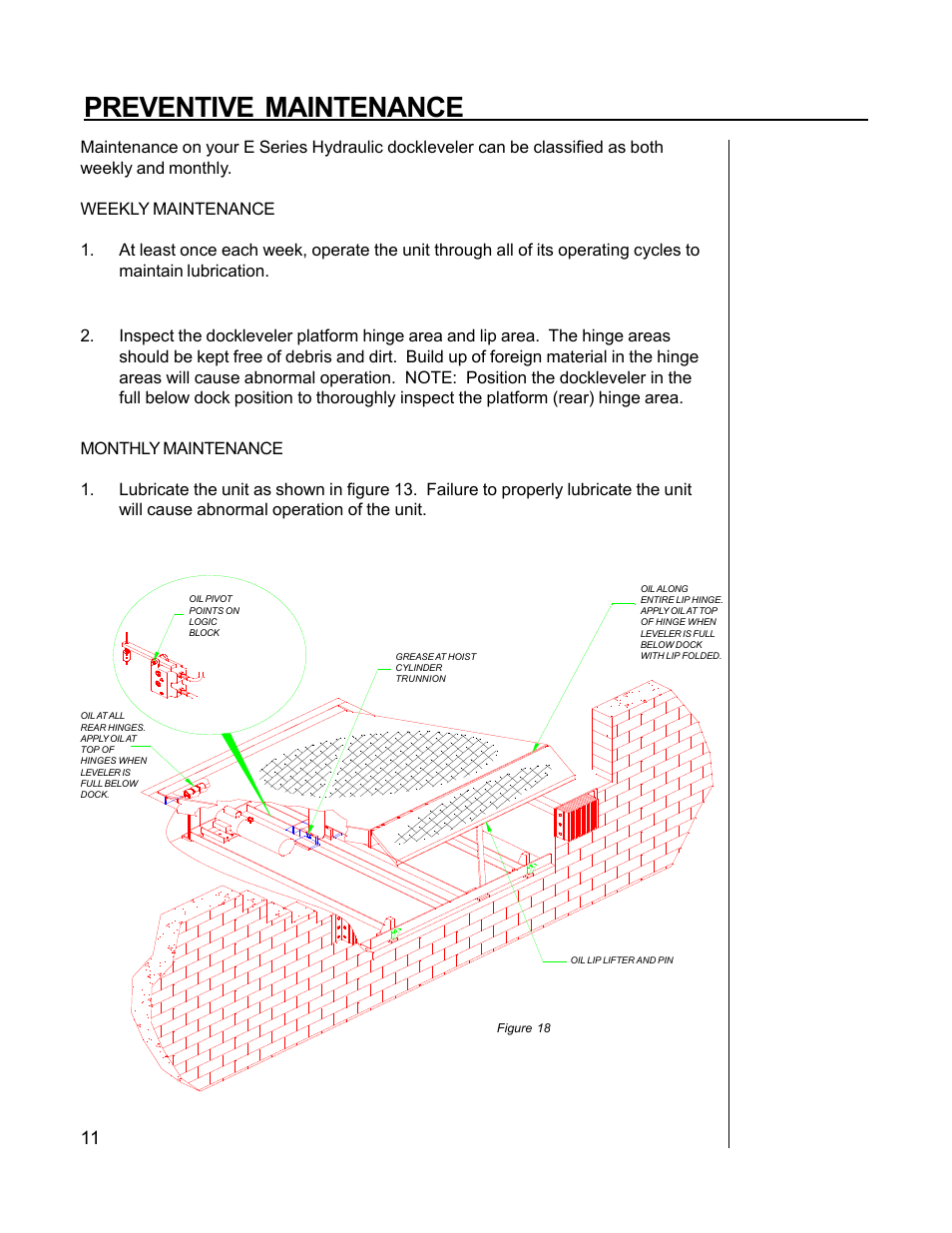 Preventive maintenance | Poweramp E SERIES HYDRAULIC 11_96 User Manual | Page 15 / 22