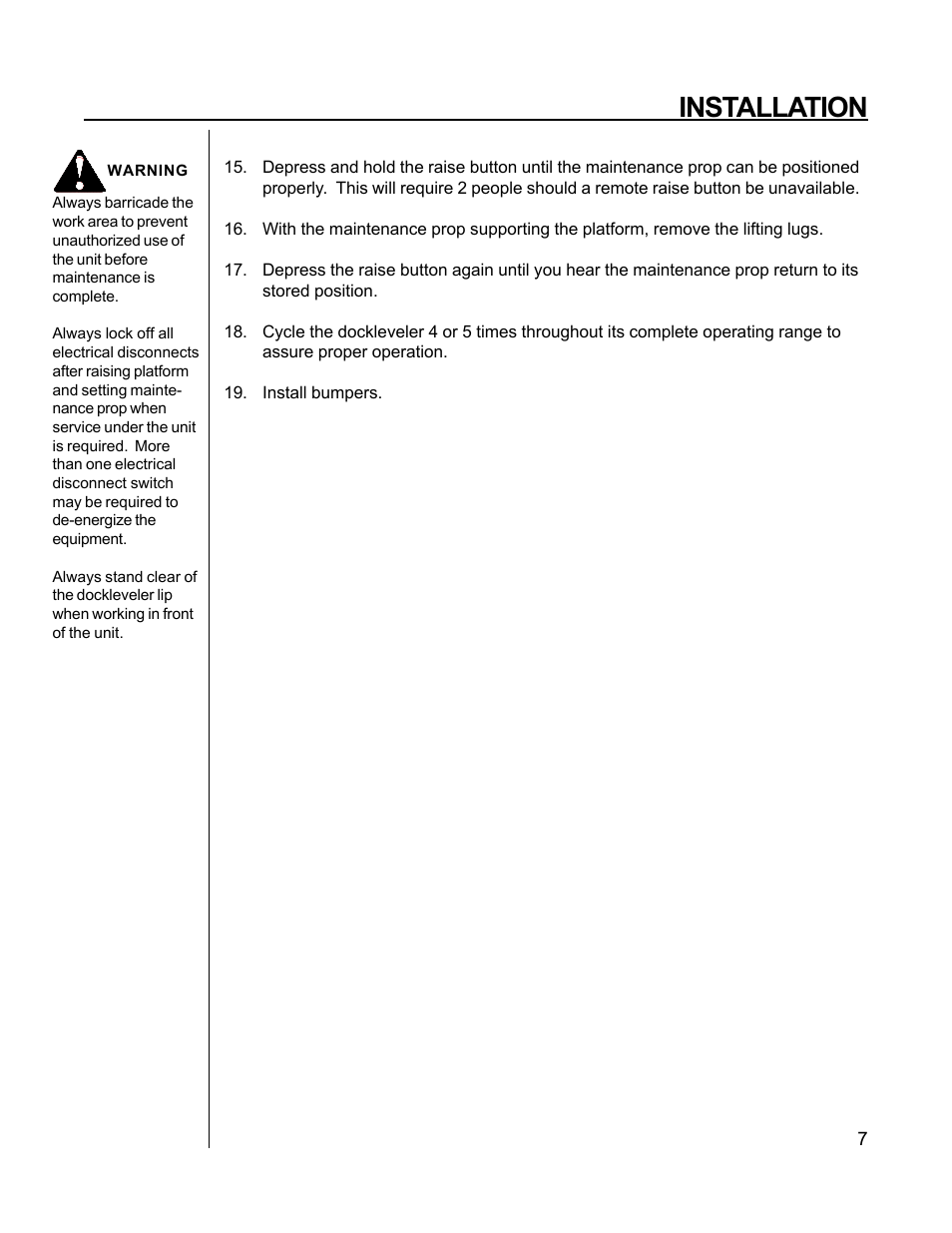 Installation | Poweramp CHALLENGER HYDRAULIC 11_96 User Manual | Page 8 / 22