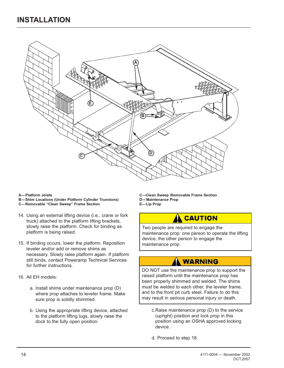 Installation | Poweramp EH SERIES HYDRAULIC 4.2009 User Manual | Page 16 / 48