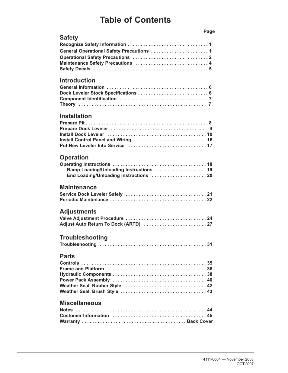 Poweramp EH SERIES HYDRAULIC 4.2009 User Manual | Page 2 / 48
