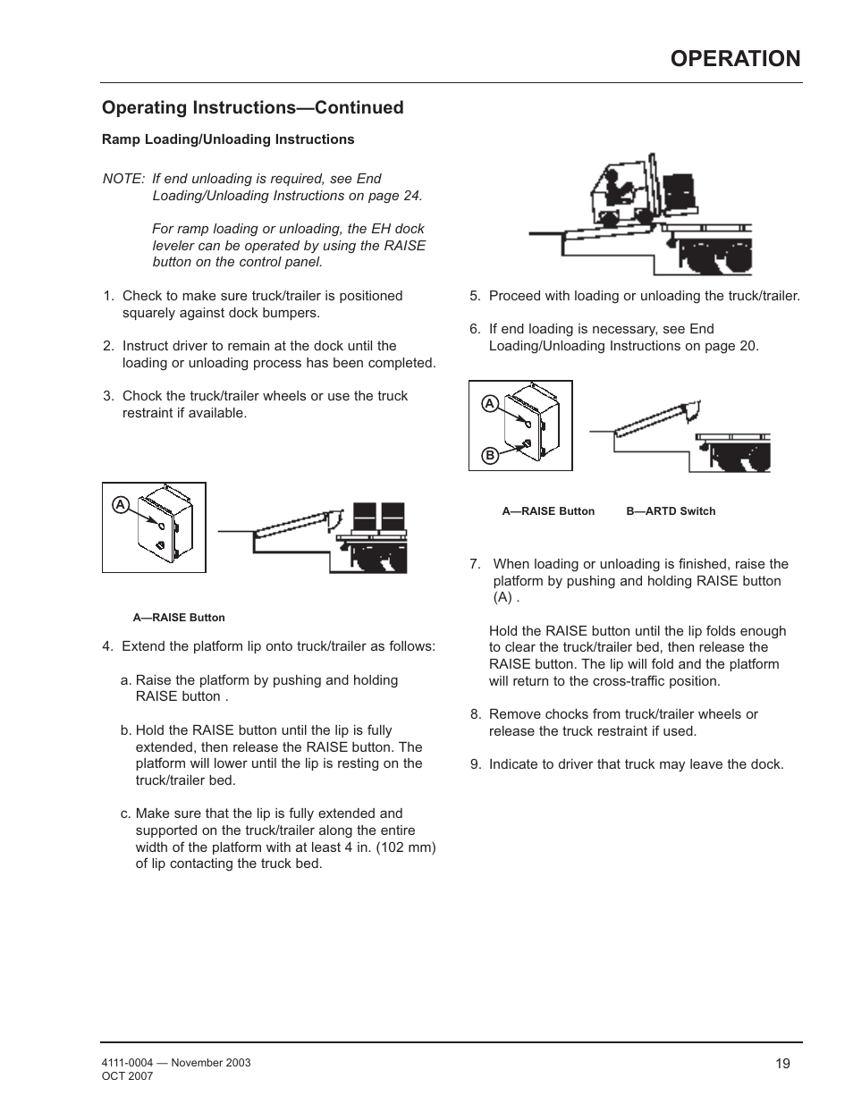 Operation, Operating instructions—continued | Poweramp EH SERIES HYDRAULIC 4.2009 User Manual | Page 21 / 48