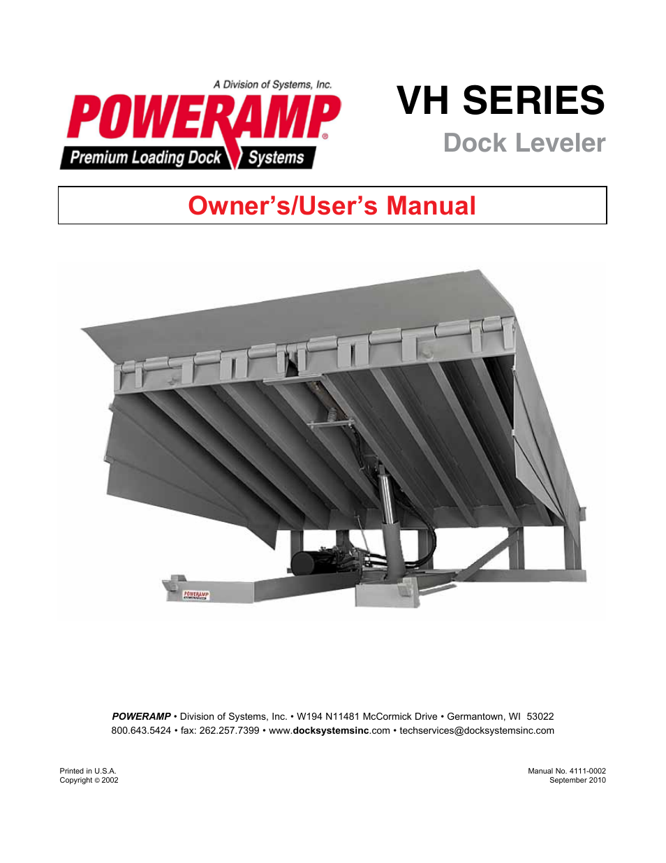 Poweramp VH SERIES HYDRAULIC 10.2011 User Manual | 52 pages