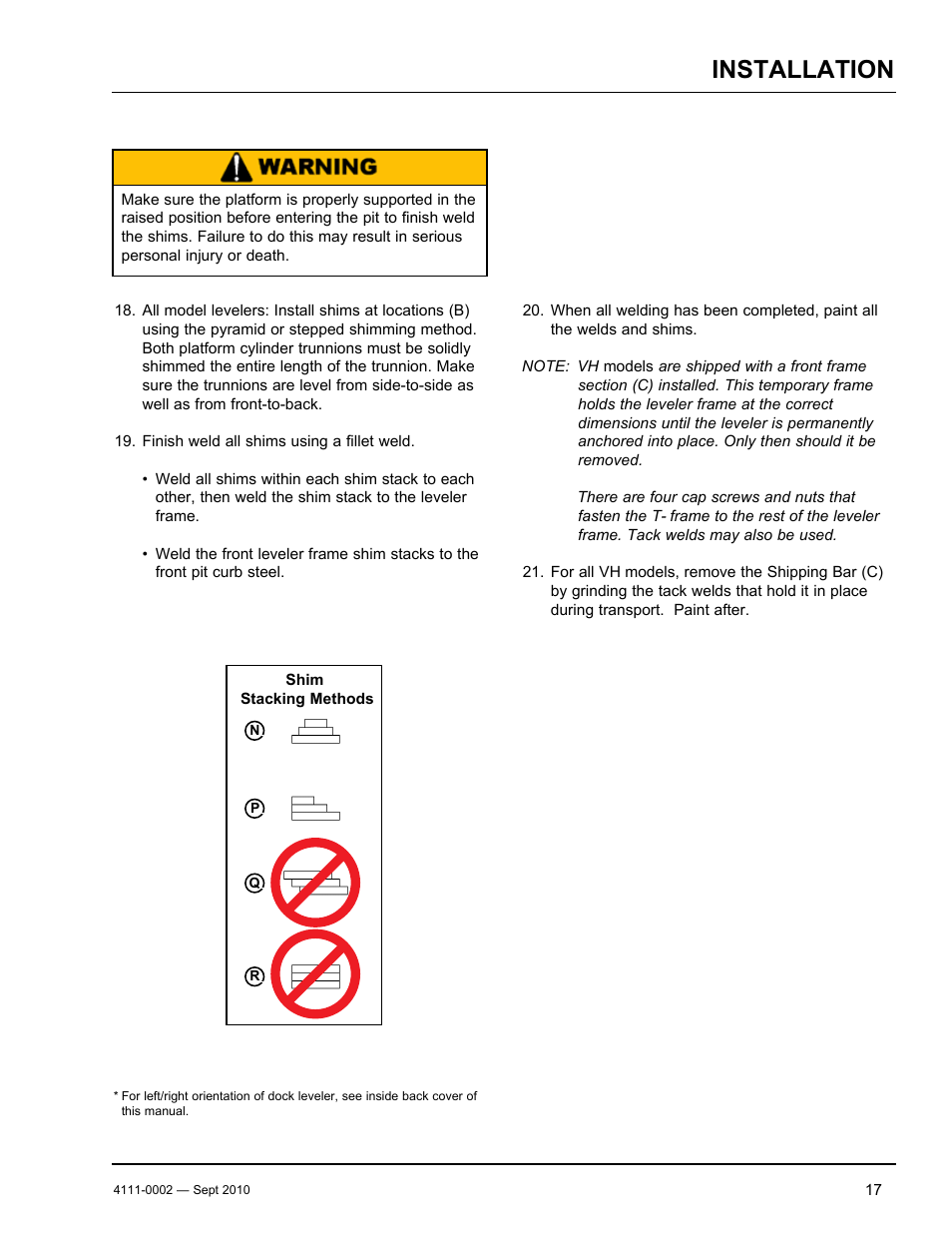 Installation | Poweramp VH SERIES HYDRAULIC 10.2011 User Manual | Page 19 / 52