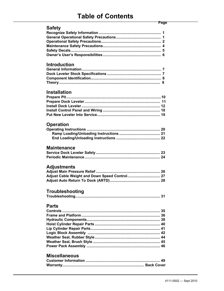 Poweramp VH SERIES HYDRAULIC 10.2011 User Manual | Page 2 / 52