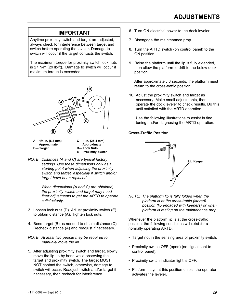 Adjustments, Important | Poweramp VH SERIES HYDRAULIC 10.2011 User Manual | Page 31 / 52