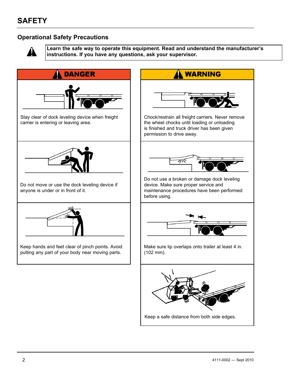 Safety, Operational safety precautions | Poweramp VH SERIES HYDRAULIC 10.2011 User Manual | Page 4 / 52