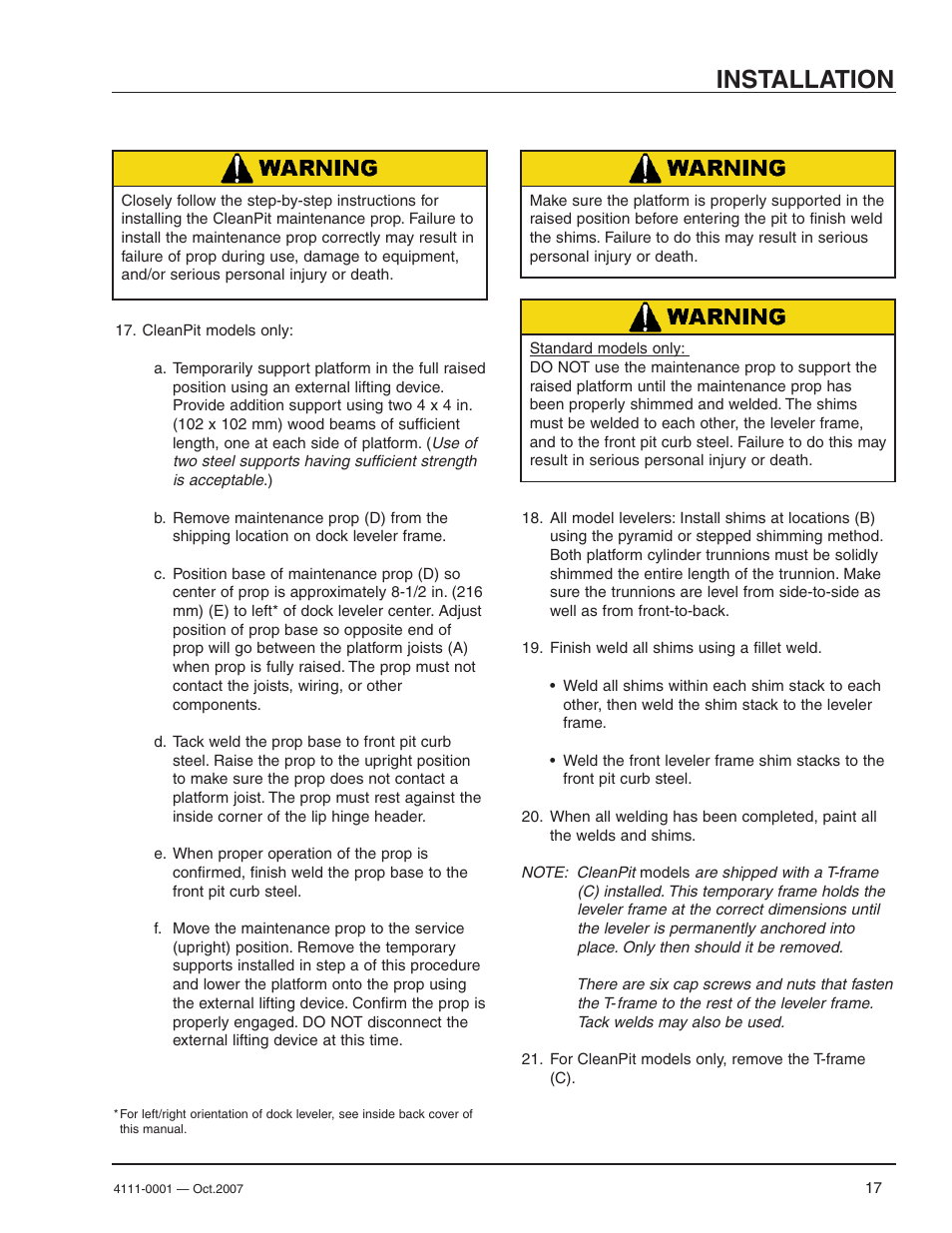 Installation | Poweramp PR SERIES HYDRAULIC 4.2009 User Manual | Page 19 / 56