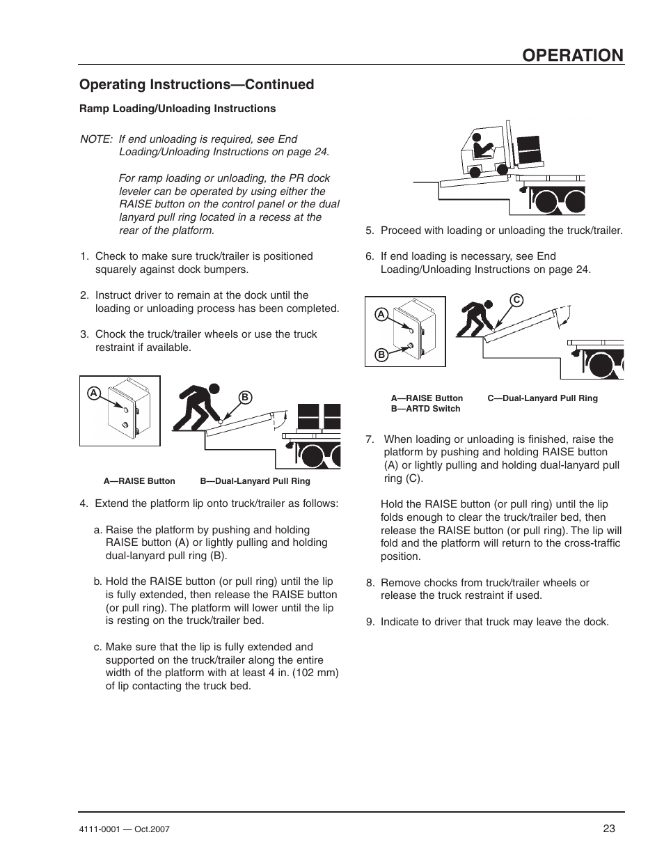 Operation, Operating instructions—continued | Poweramp PR SERIES HYDRAULIC 4.2009 User Manual | Page 25 / 56