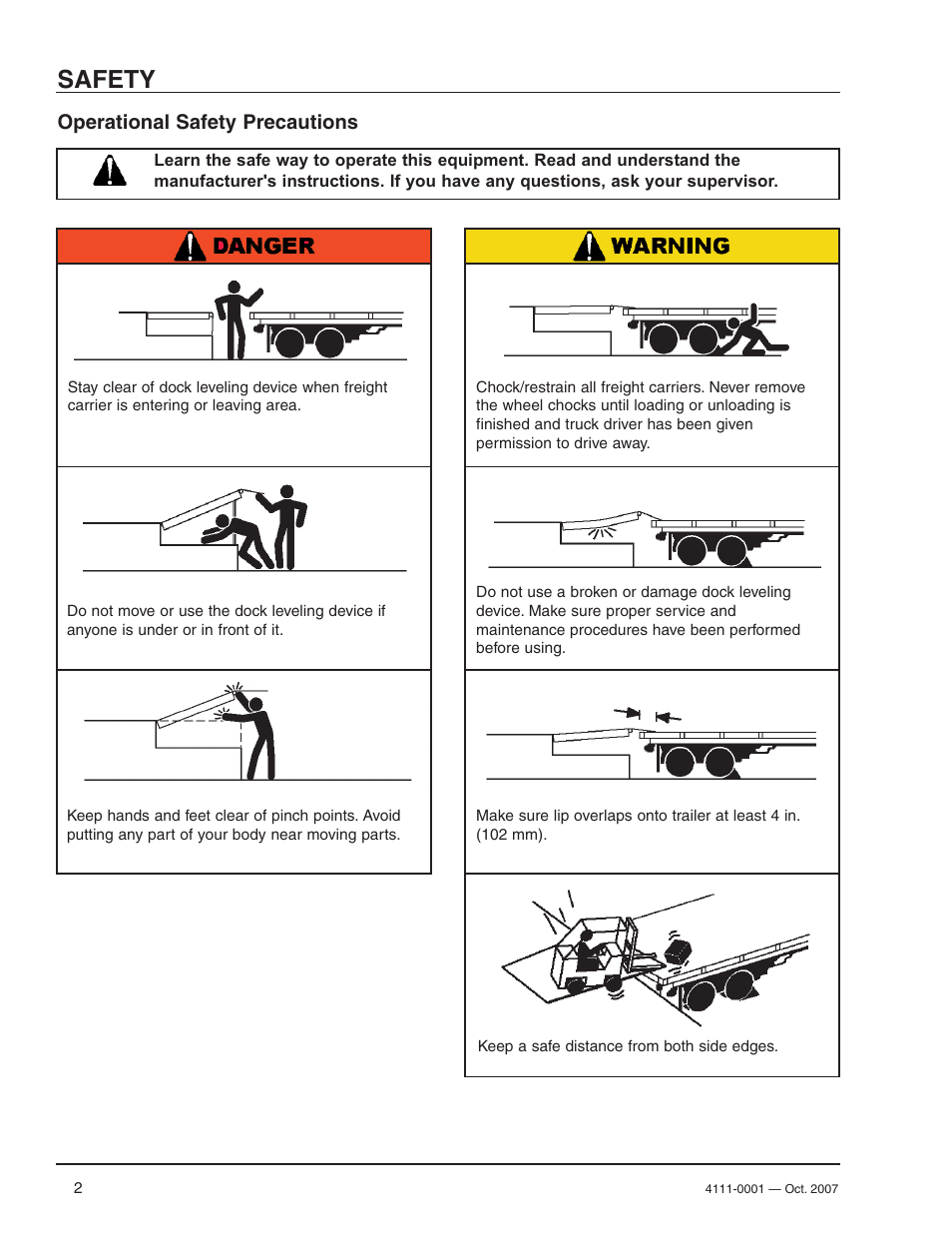 Safety, Operational safety precautions | Poweramp PR SERIES HYDRAULIC 4.2009 User Manual | Page 4 / 56