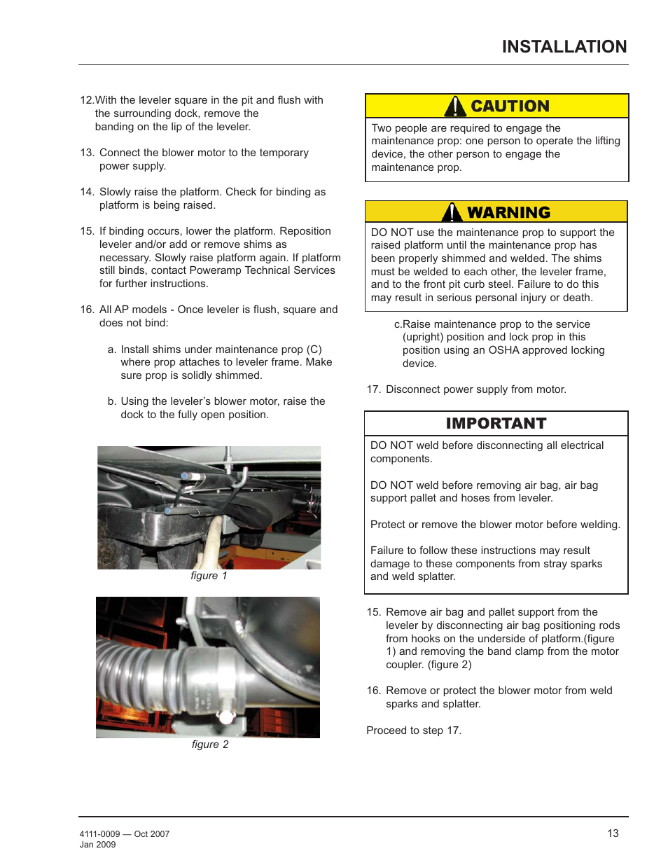 Installation, Important | Poweramp AP SERIES AIR POWERED 4.2009 User Manual | Page 15 / 44
