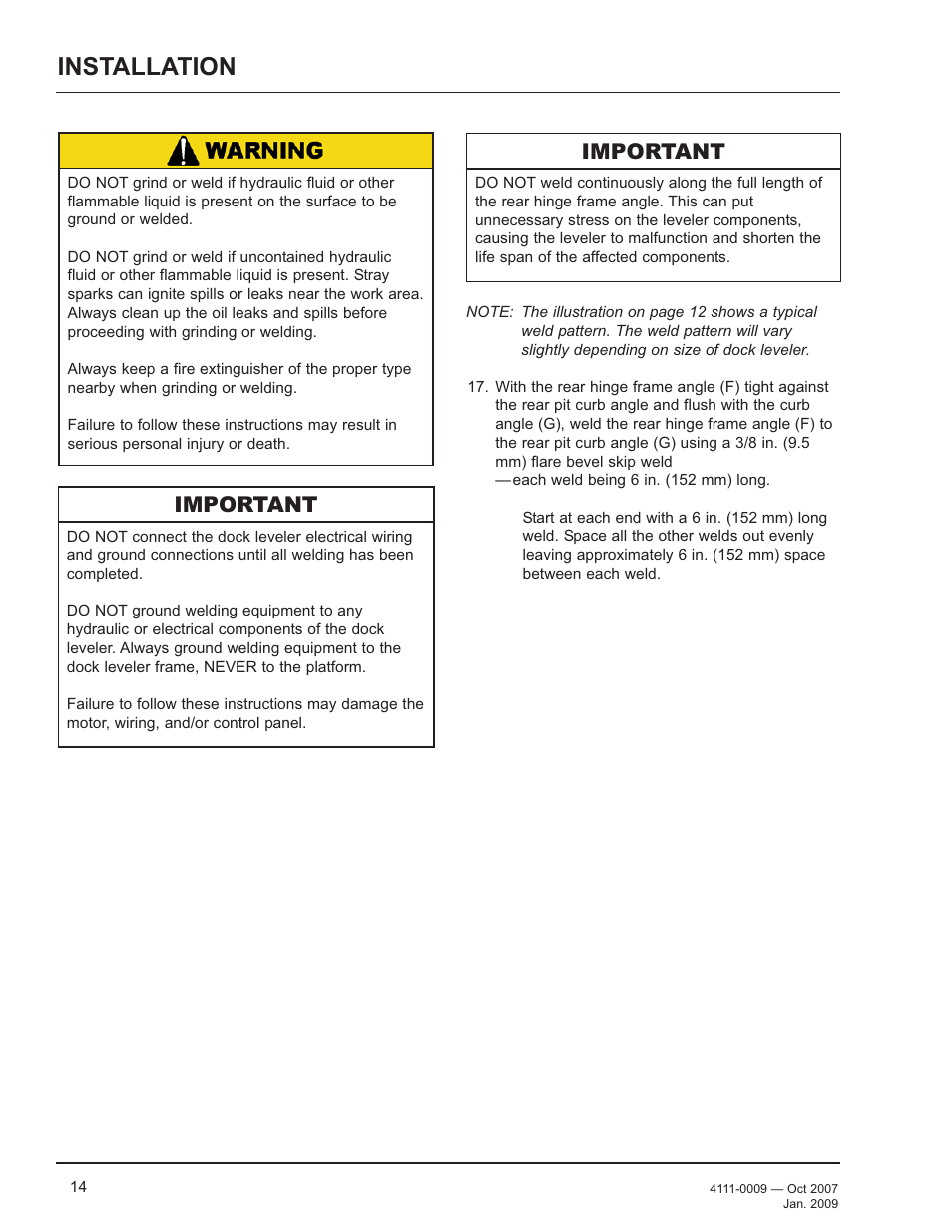 Installation, Important | Poweramp AP SERIES AIR POWERED 4.2009 User Manual | Page 16 / 44