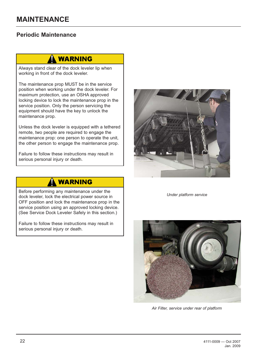 Maintenance, Periodic maintenance | Poweramp AP SERIES AIR POWERED 4.2009 User Manual | Page 24 / 44