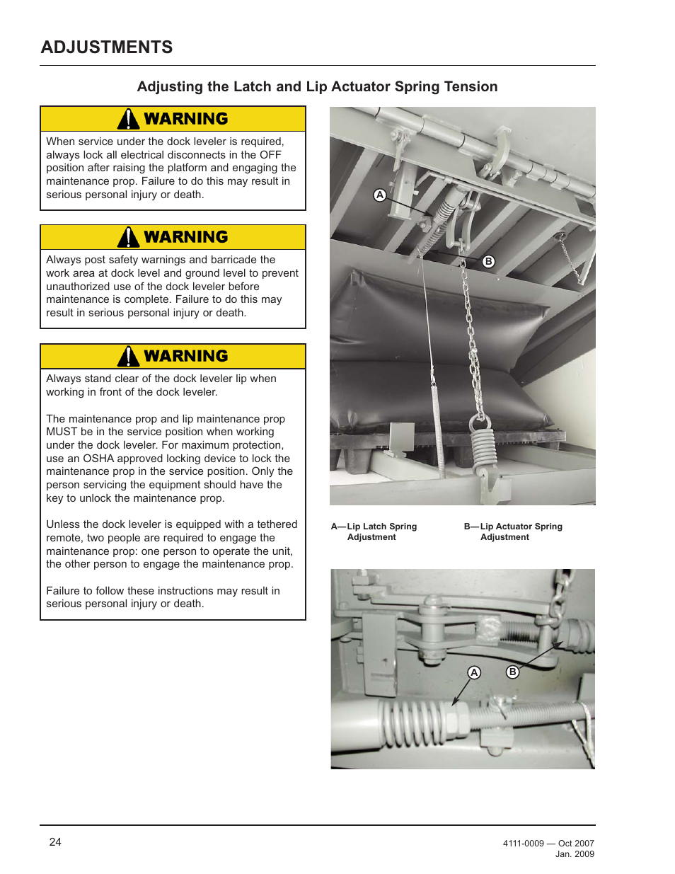Adjustments | Poweramp AP SERIES AIR POWERED 4.2009 User Manual | Page 26 / 44