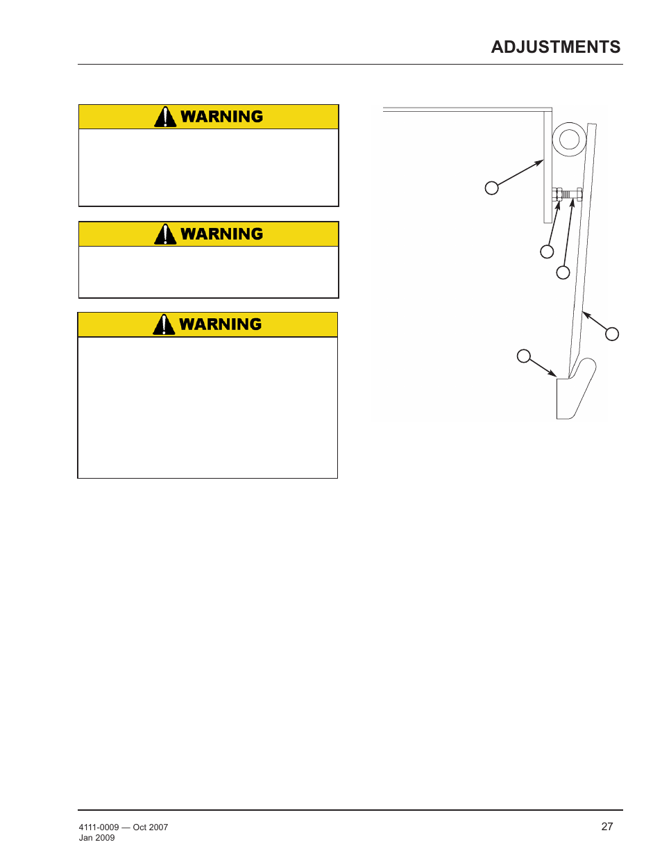 Adjustments, Adjust lip stop bolt | Poweramp AP SERIES AIR POWERED 4.2009 User Manual | Page 29 / 44