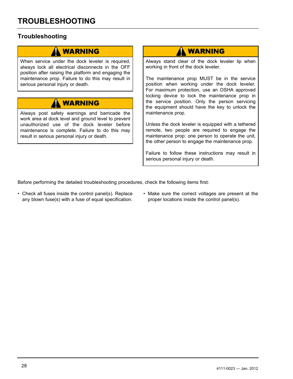 Troubleshooting | Poweramp CentraAir AIR POWERED 2.2012 User Manual | Page 30 / 44