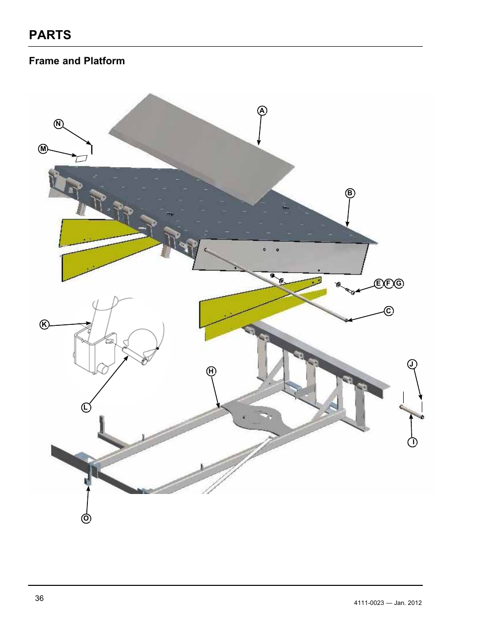 Parts, Frame and platform | Poweramp CentraAir AIR POWERED 2.2012 User Manual | Page 38 / 44