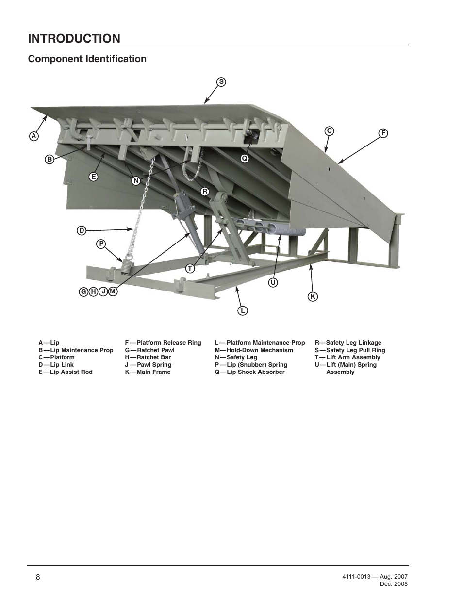 Introduction, Component identification | Poweramp LMP SERIES MECHANICAL 4.2009 User Manual | Page 10 / 40