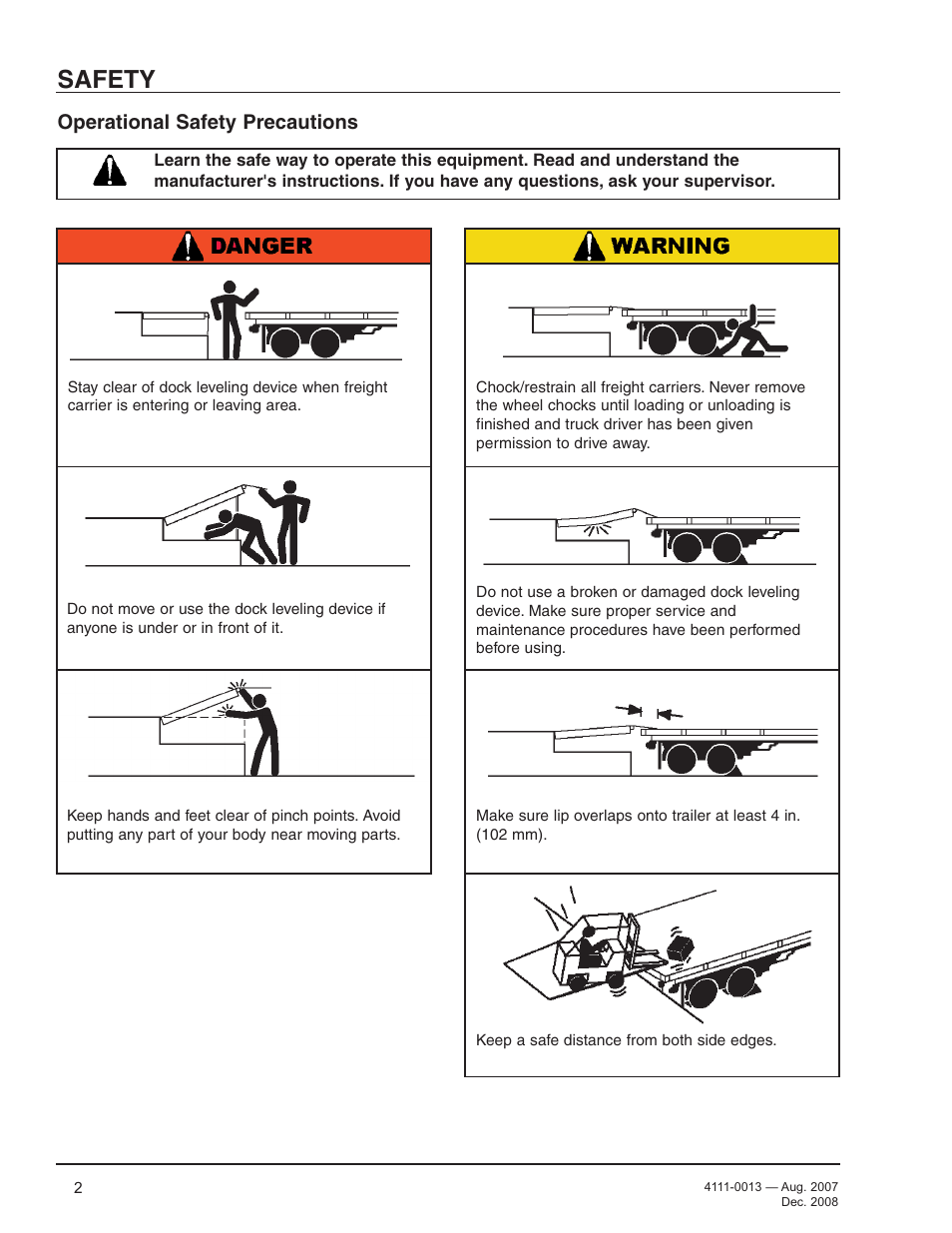 Safety, Operational safety precautions | Poweramp LMP SERIES MECHANICAL 4.2009 User Manual | Page 4 / 40