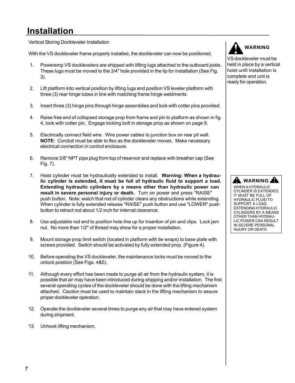 Installation | Poweramp VS VERTICAL SPECIALTY 2.1995 User Manual | Page 10 / 22