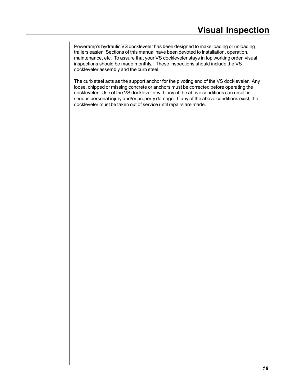 Visual inspection | Poweramp VS VERTICAL SPECIALTY 5.2007 User Manual | Page 19 / 20