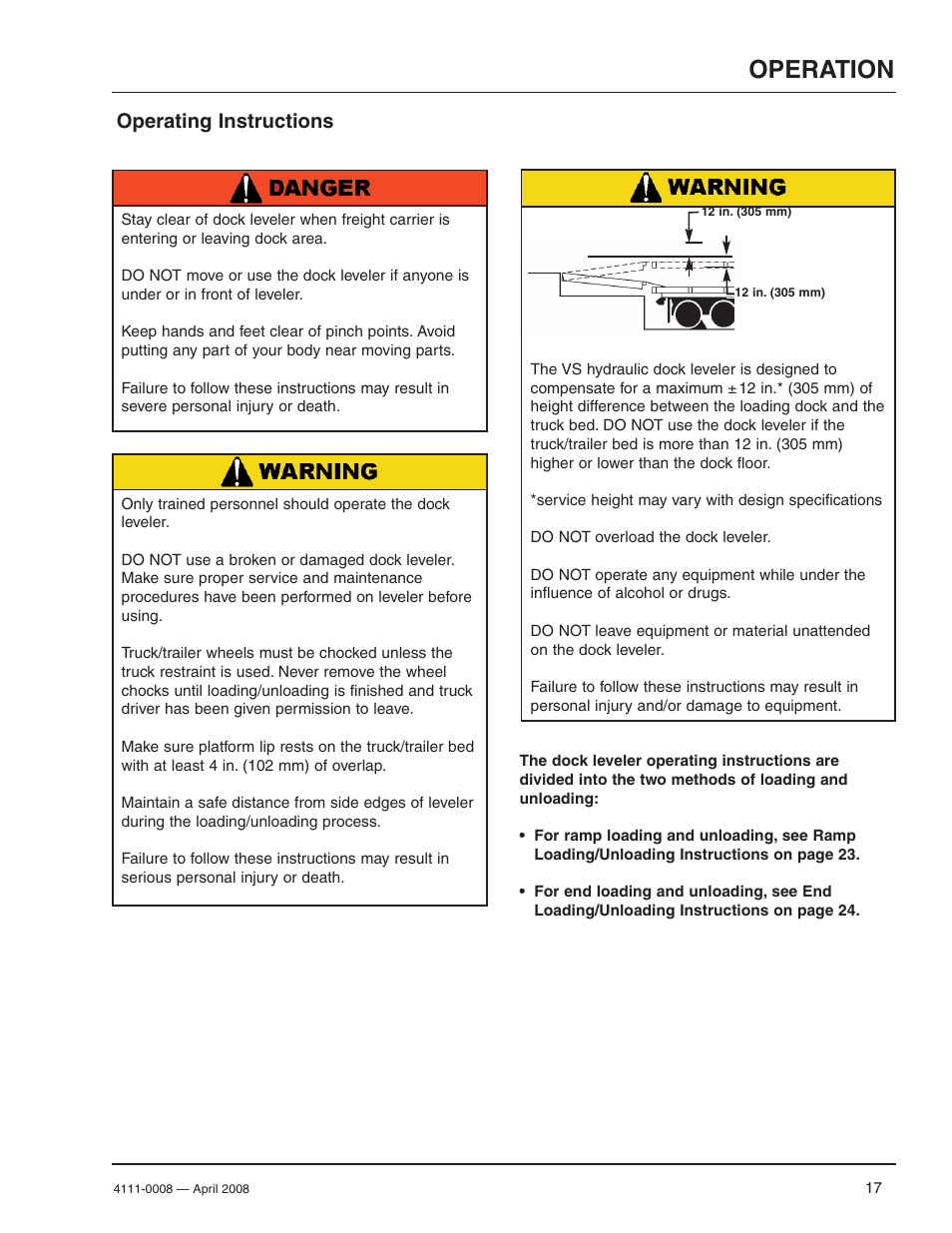 Operation, Operating instructions | Poweramp VS VERTICAL SPECIALTY 4.2009 User Manual | Page 19 / 52