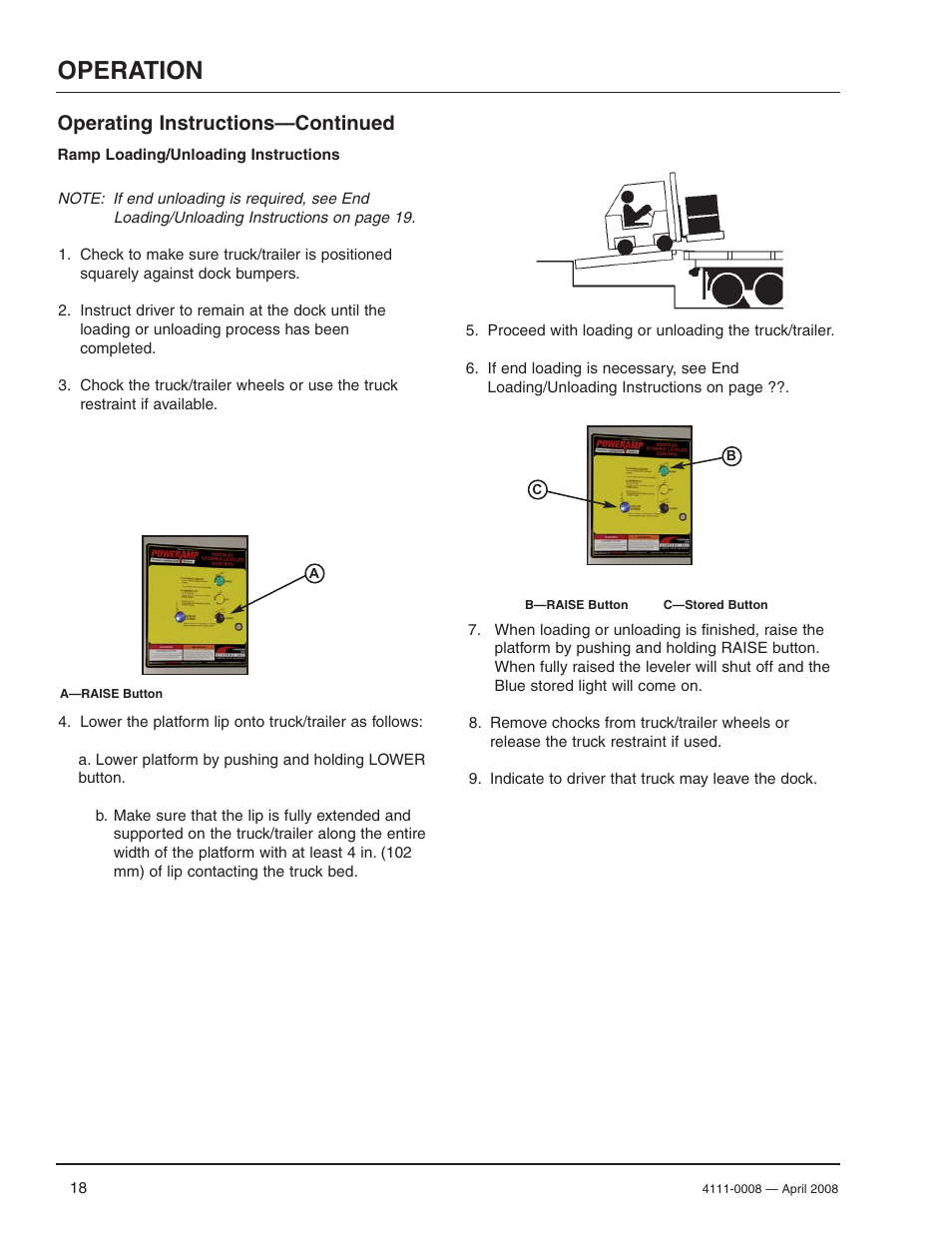 Operation, Operating instructions—continued | Poweramp VS VERTICAL SPECIALTY 4.2009 User Manual | Page 20 / 52