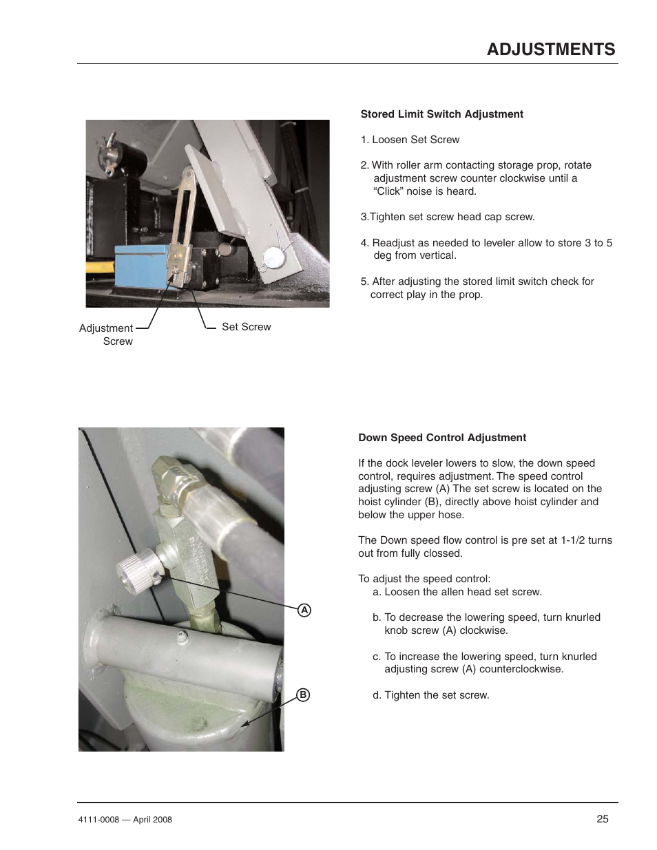 Adjustments | Poweramp VS VERTICAL SPECIALTY 4.2009 User Manual | Page 27 / 52